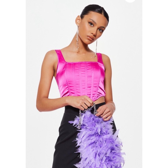 Missguided Tops - Cute pink satin corset top from Missguided. NWT! Never worn. New condition! 💕